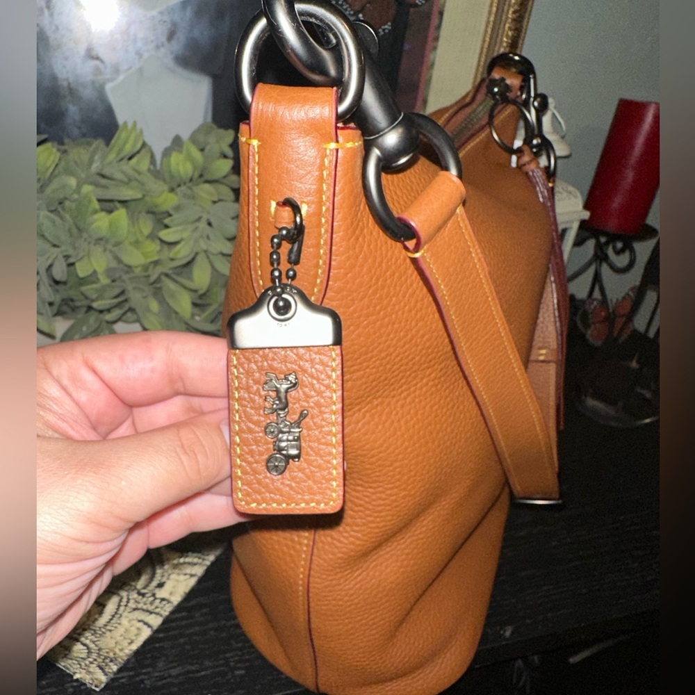 Coach Brown Pebbled Leather Hobo Shoulder Bag - Picture 8 of 8